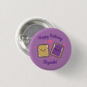 Peanut Butter en Jelly Birthday Party PBJ Ronde Button 3,2 Cm (Voorkant /achterkant)