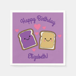 Peanut Butter en Jelly Birthday Party PBJ Servet