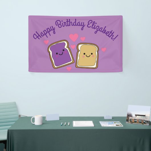 Peanut Butter en Jelly Birthday Party PBJ Spandoek (Beurs)