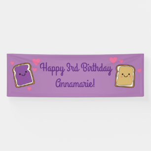 Peanut Butter en Jelly Birthday Party PBJ Spandoek