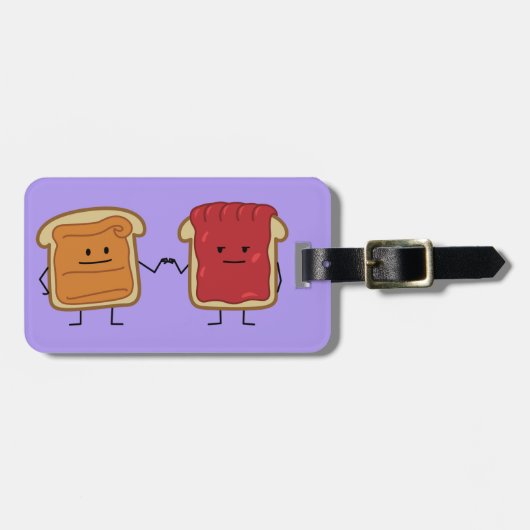 Peanut Butter en Jelly Fist Bump Vrienden toast Bagagelabel (Voorkant horizontaal)