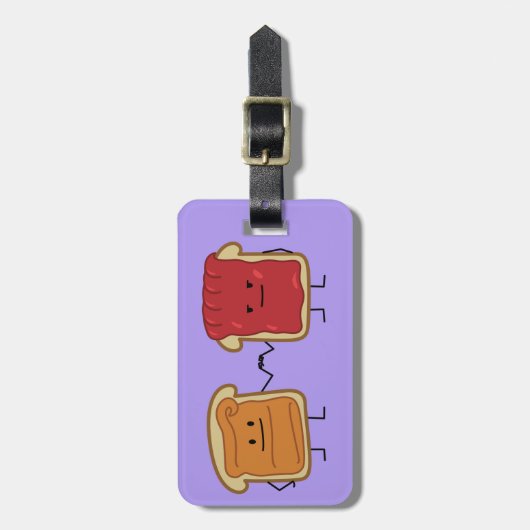 Peanut Butter en Jelly Fist Bump Vrienden toast Bagagelabel (Voorkant verticaal)