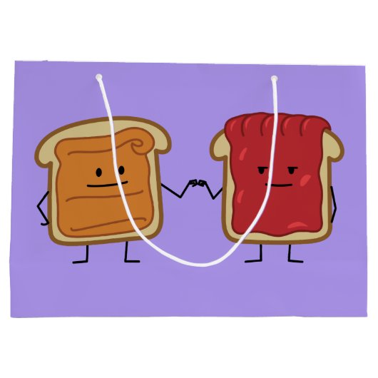 Peanut Butter en Jelly Fist Bump Vrienden toast Large Cadeauzakje (Achterkant)
