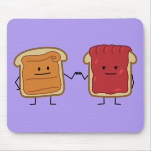 Peanut Butter en Jelly Fist Bump Vrienden toast Muismat