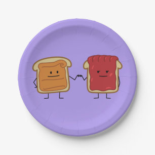 Peanut Butter en Jelly Fist Bump Vrienden toast Papieren Bordje