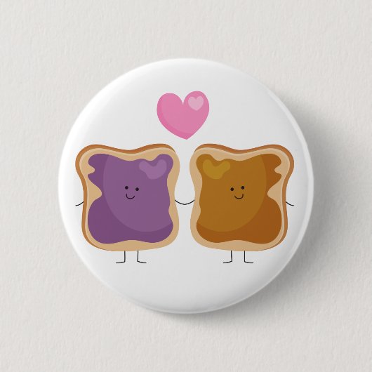 Peanut Butter en Jelly Love Button (Voorkant)