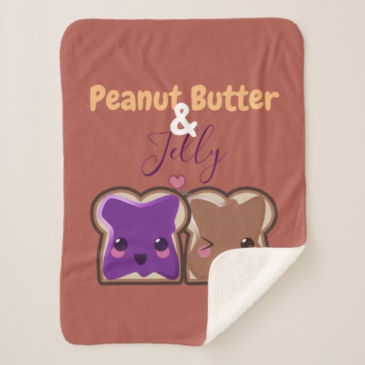Peanut Butter en Jelly Love Sherpa Deken (Voorkant)