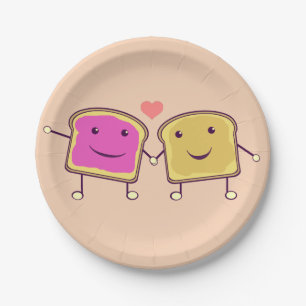 Peanut Butter en Jelly Pals Papieren Bordje