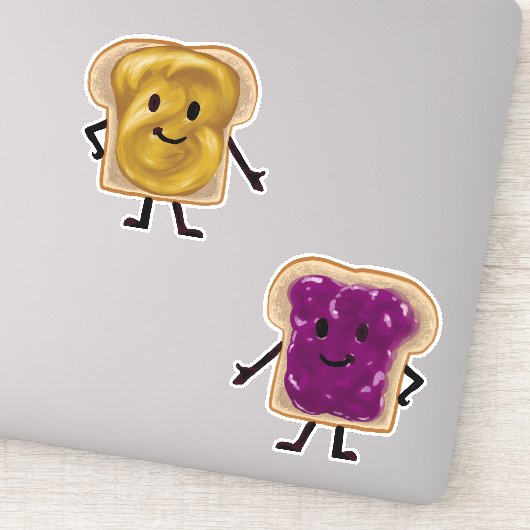 Peanut Butter en Jelly Sandwich Buddies Sticker (Detail)