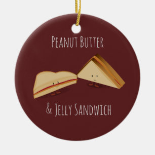 Peanut Butter en Jelly Sandwich Food Keramisch Ornament