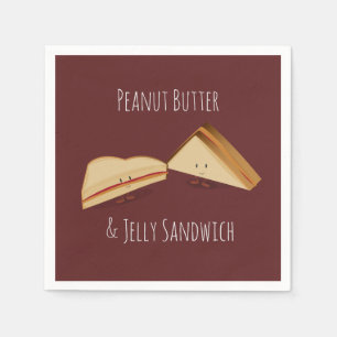Peanut Butter en Jelly Sandwich Papier van Napel Servet