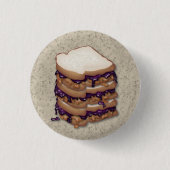 Peanut Butter en Jelly Sandwiches Ronde Button 3,2 Cm (Voorkant)