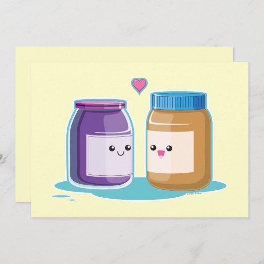 Peanut Butter en Jelly Save The Date (Voorkant / Achterkant)