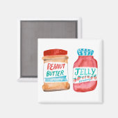 Peanut Butter en Jelly Waterverf Magneet (Voorkant / Achterkant)