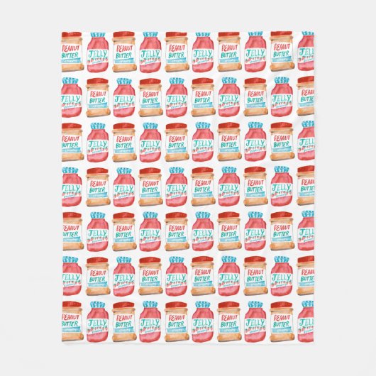 Peanut Butter en Jelly Waterverf Pattern Fleece Deken (Voorkant)