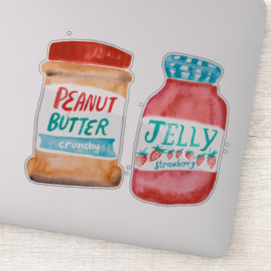 Peanut Butter en Jelly Waterverf Sticker