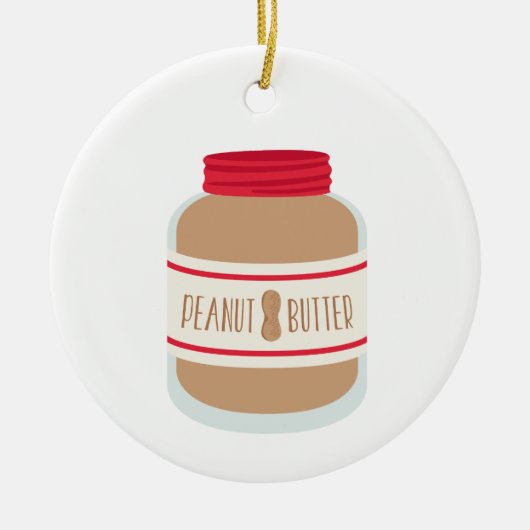 Peanut Butter Jar Keramisch Ornament (Voorkant)