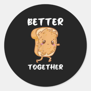 Peanut Butter Jelly Schattig Koppel Beter Samen De Ronde Sticker