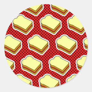 Peanut Butter Jelly Time - Strawberry Jelly Ronde Sticker