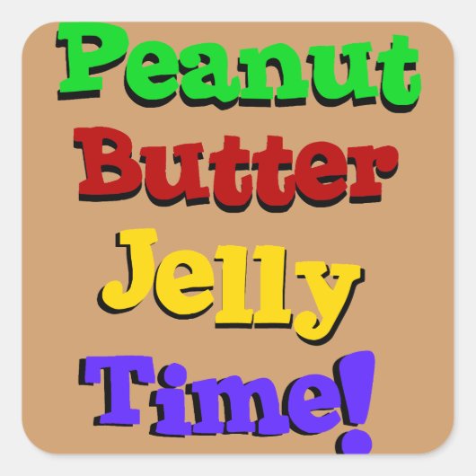 Peanut Butter Jelly Time Vierkante Sticker (Voorkant)