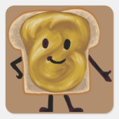 Peanut Butter Sandwich Buddy Vierkante Sticker (Voorkant)