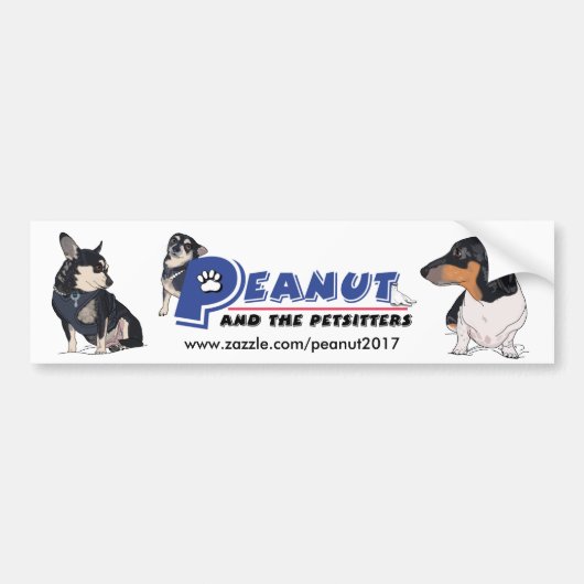 Peanut en Boogie adverteren Bumpersticker (Voorkant)