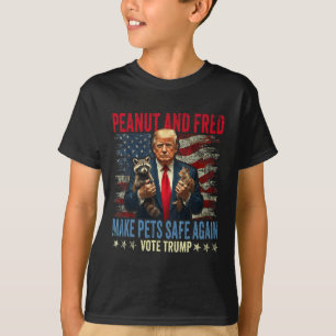 Peanut en Fred maken huisdieren weer veilig Trump T-shirt