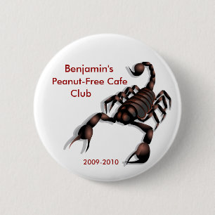 Peanut-Free Cafe Club Ronde Button 5,7 Cm