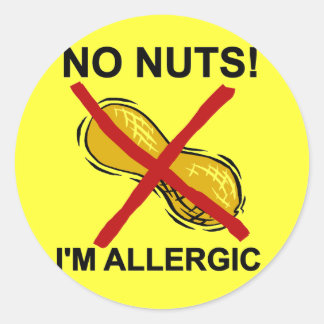 Peanut NO Nuts Ik ben allergisch Ronde Sticker