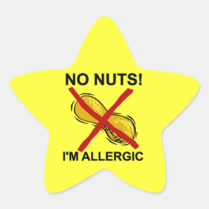 Peanut NO Nuts Ik ben allergisch Ster Sticker
