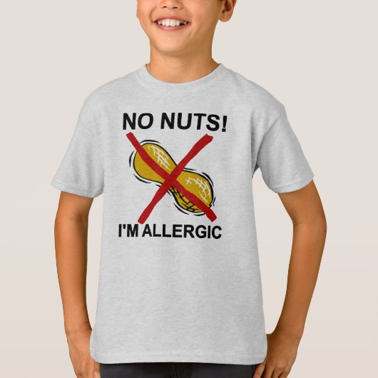 Peanut NO Nuts Ik ben allergisch T-shirt (Voorkant)