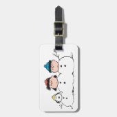 Peanuts | 3 persoons sneeuwman bagagelabel (Voorkant verticaal)