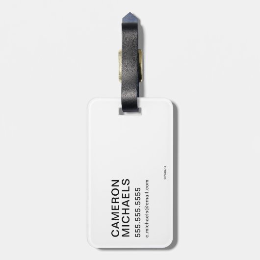 Peanuts | 3 persoons sneeuwman bagagelabel (Achterkant verticaal)