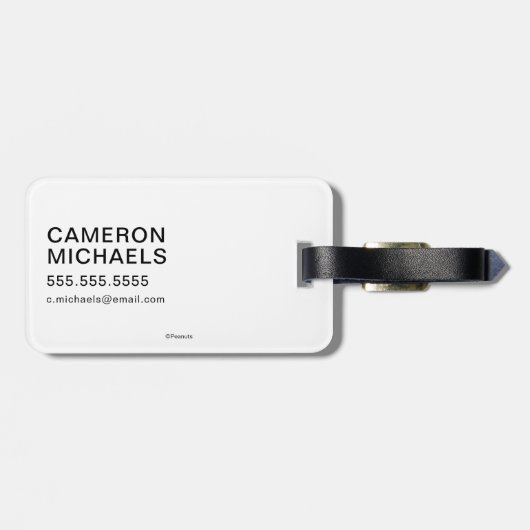 Peanuts | 3 persoons sneeuwman bagagelabel (Achterkant horizontaal)