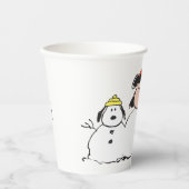 Peanuts | 3 persoons sneeuwman papieren bekers (Voorkant)