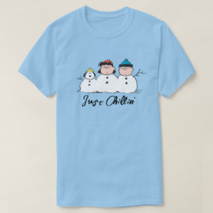 Peanuts 3 persoons sneeuwman t-shirt