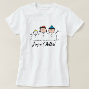 Peanuts 3 persoons sneeuwman t-shirt