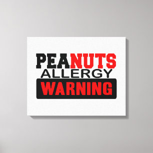 Peanuts Allergy Warning Canvas Afdruk