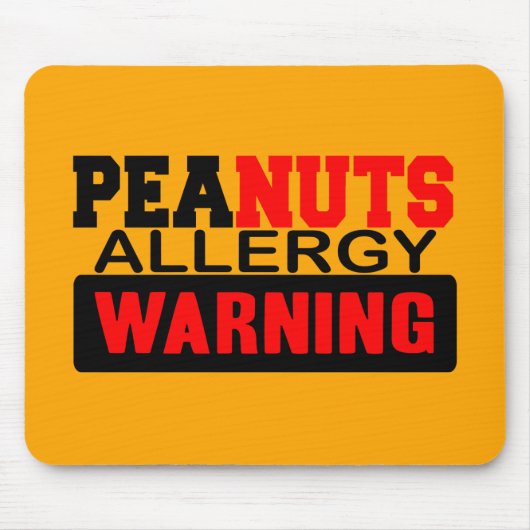 Peanuts Allergy Warning Muismat (Voorkant)