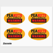 Peanuts Allergy Warning Ovale Sticker (Vel)