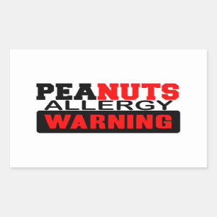Peanuts Allergy Warning Rechthoekige Sticker
