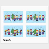 Peanuts | Around the Christmas Tree Rectangular St Rechthoekige Sticker (Vel)