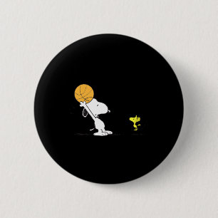 Peanuts basketbal t-shirt ronde button 5,7 cm