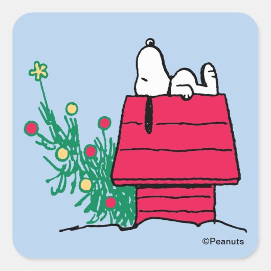 Peanuts | Be Festive Vierkante Sticker (Voorkant)