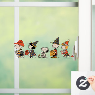 Peanuts-bende Happy Halloween-optocht Raamsticker