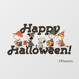 Peanuts-bende Happy Halloween-optocht Raamsticker