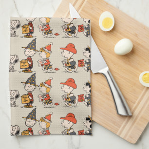 Peanuts-bende Happy Halloween-optocht Theedoek