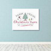Peanuts | Boerderij Verse kerstbomen Canvas Afdruk (Insitu (Houten vloer))