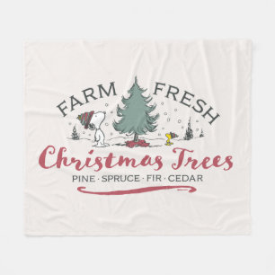 Peanuts Boerderij Verse kerstbomen Fleece Deken