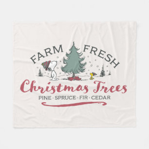Peanuts Boerderij Verse kerstbomen Fleece Deken